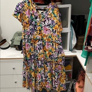 Terra & Sky Multicolor Floral Dress 14W